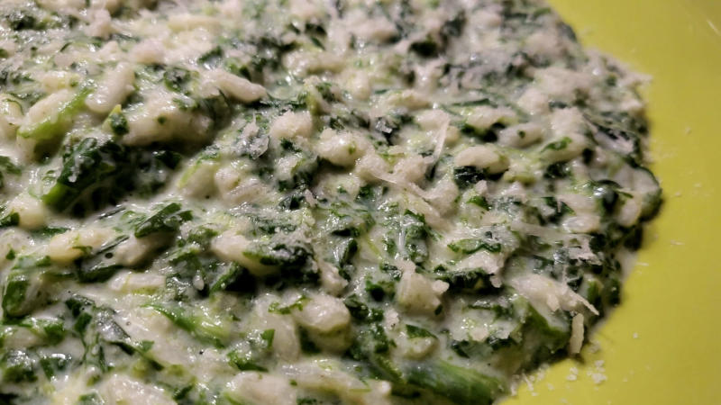 Risotto con spinaci e mascarpone