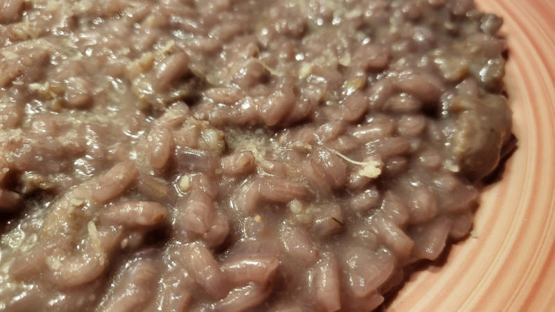 Risotto al Lambrusco con salsiccia