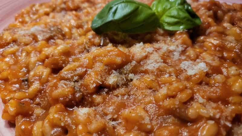 Risotto alla parmigiana di melanzane