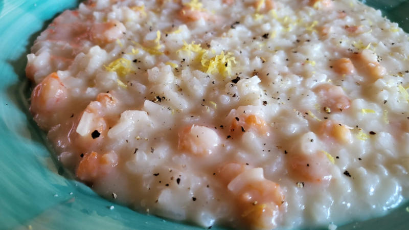 Risotto al limone e gamberetti