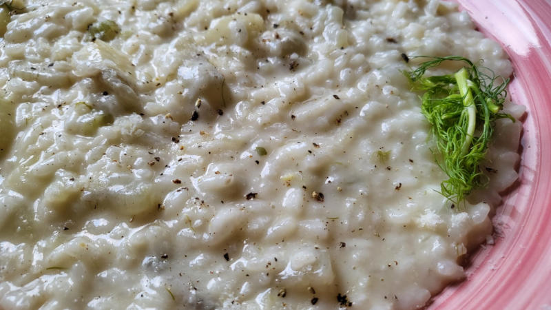 Risotto con i finocchi e gorgonzola