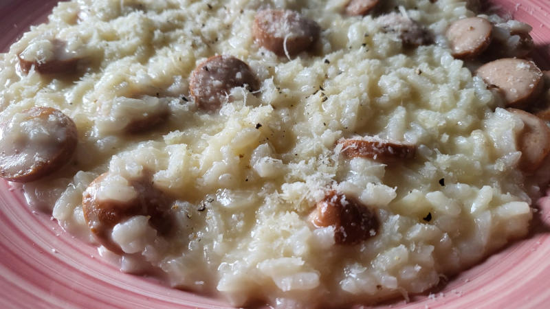 Risotto con i würstel